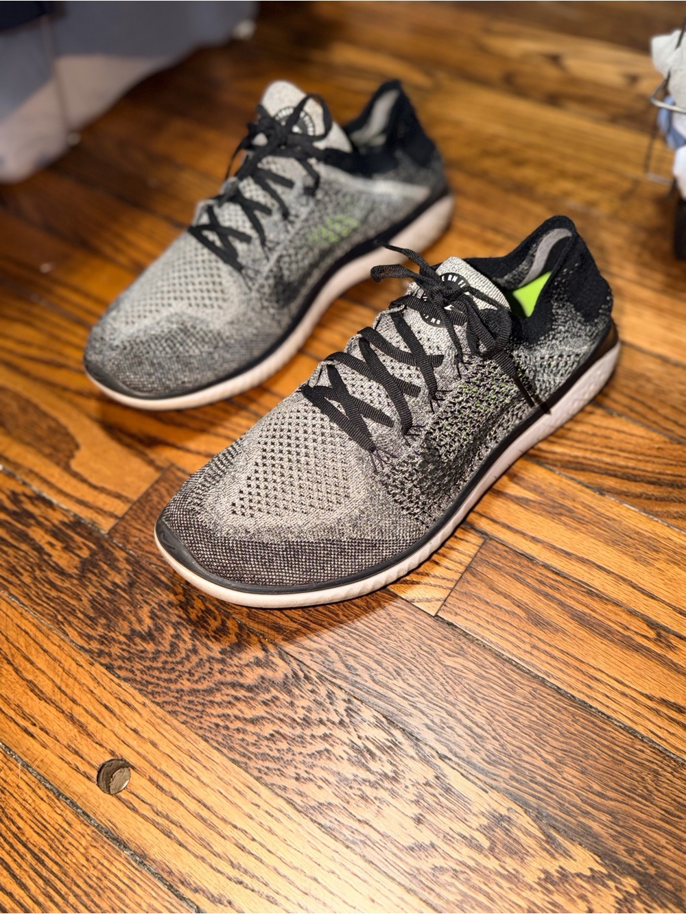 Nike Free RN Flyknit 2018 Oreo Men’s Size 12 Running Shoes 942838-101